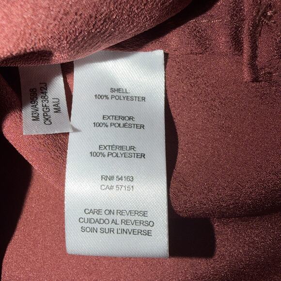 Calvin Klein Roll Tab Blouse M | Mauve Zip Pocket - Picture 7 of 9